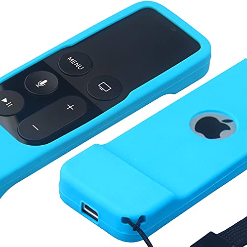 Remote Case For Apple Tv 4Th / 5Th 4K Generation, Akwox Light Weight [Anti Slip] Shock Proof Silicone Remote Cover Case With Lanyard (Blue) -Not For Series 6Th Gen 2021 #TOP3