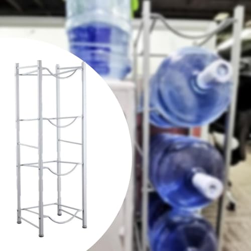Étagère carafe d'eau 4 niveaux en métal argenté robuste et modulable - 5