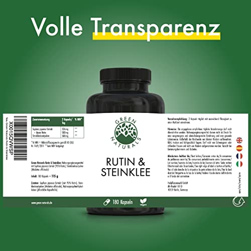 Rutin & Steinklee - deutsche Herstellung – 100% Vegan & Ohne Zusätze - Vorrat für 3 Monate - Image 7