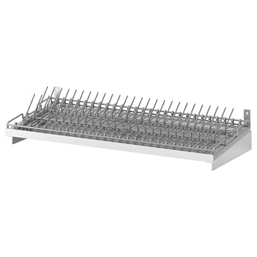 Stainless Steel Wall-Mounted Dish Drying Rack – Over-The-Sink Plate Drainer & Kitchen Shelf Organizer for Bowls, Cups, and Utensils – Space-Saving Silver Storage Solution