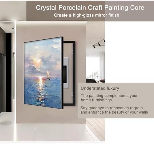 Decorative Fuse Cabinet Breaker Box Cover - Electric Panel Hiding Panels for Indoor/Outdoor Use, Wall-Mounted Electric Cover (Blue2, 60x80cm/23.6x31.4in)