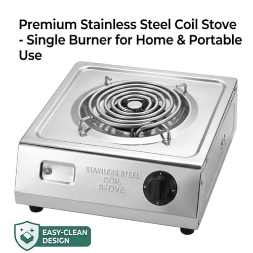 Image of Techking 𝟏𝟖 𝐘𝐄𝐀𝐑𝐒 𝐖𝐀𝐑𝐑𝐀𝐍𝐓𝐘 Jumbo Electric Coil Stove 2000W | Stainless Steel Hot Plate with Fast Heating & Temperature Control | Single Burner for Kitchen, Dorm & Outdoor Use