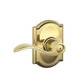 Schlage F40 ACC 605 CAM Camelot Collection Accent Privacy Lever, Bright Brass
