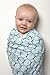 SwaddleDesigns Marquisette Swaddling Blanket, Premium Cotton Muslin, Brown Mod Circles on Pastel Blue