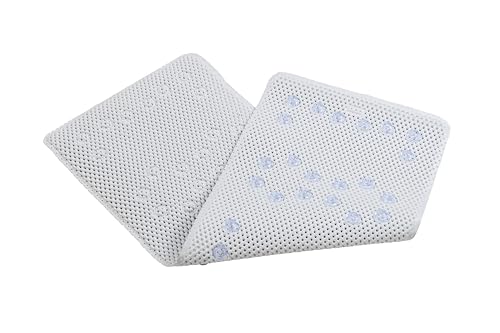 Croydex Teviot Bath Mat Non Slip Anti Mould, White PVC Medium Mat with Cushioned Vinyl Air Cell Technology - Image 3