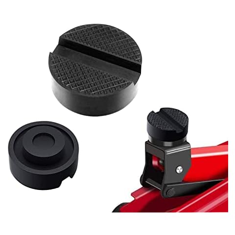 ThxMadam Jack Pad, 2 Pcs Universal Anti-slip Surface Rubber Slotted Frame Rail Protector Pinch Weld Protector Floor Jack Disk Pad JACKPAD Cover