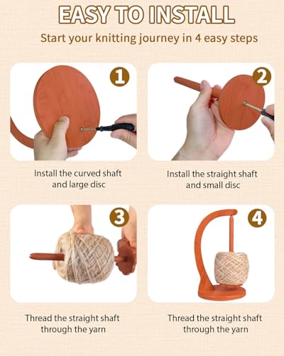 Image of SPEENSUN Yarn Holder for Crocheting, Crochet Yarn Holder, Upgrade Larger Size & Magnetic Yarn Ball Holder for Most Yarns, Rotating Yarn Holder Hold Yarn Up to 1.1 lbs with Packaging Box