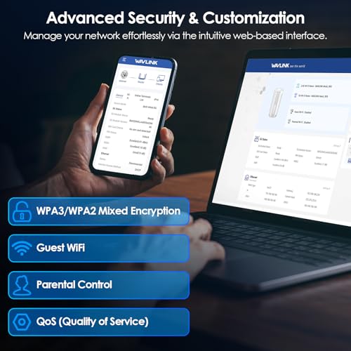 Image of WAVLINK 2026 New 5G NR SA NSA AX3000 WiFi 6 CPE Router with SIM Card Slot, Qualcomn RM520N-GL Module, Dual Band Mesh 5G Router, Gigabit WAN /LAN Ports, 9 x Internal Antennas, WPA3, VPN