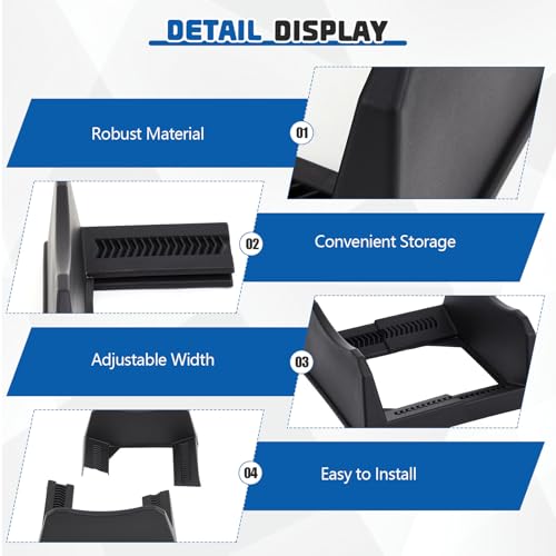 Image of Colingmill 4 Pcs Car Tire Display Stand Wheel Display Rack Adjustable Width Rim Storage Wheel Rim Holder Tyre Stand Base Tire Tray Base for Exhibition Shop Garage Trade Show, Black