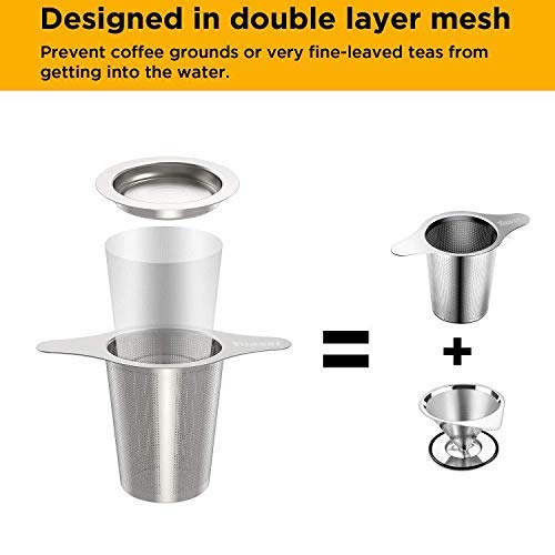 Infusore Per Tè E Caffè In Acciaio Inox - Doppia Rete, Con Coperchio, Per Tazze E Teiere - Foto 13