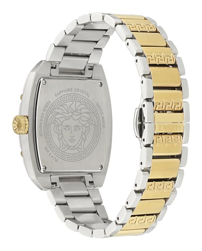 Versace Dominus Collection Luxury Womens Watch Timepieces with a Two Tone Bracelet and Case Featuring a Silver Dial3