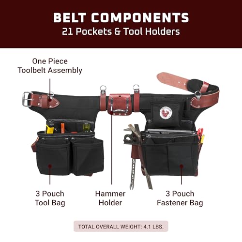 Occidental Leather Adjust-to-Fit OxyLight Framer - Left Hand - 21 Pockets & Tool Holders - Made in USA