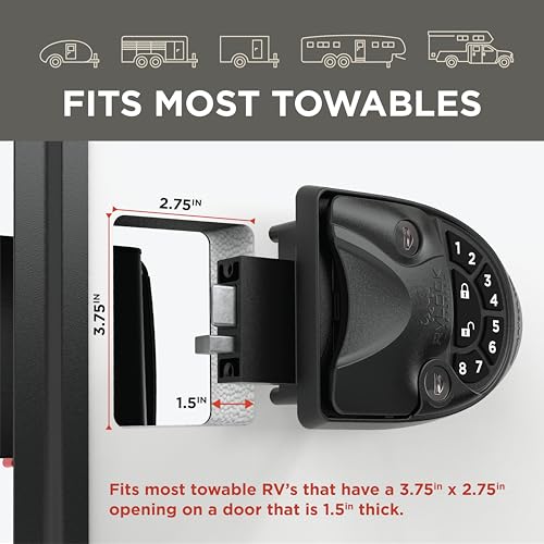 Image of RVLOCK V4 Durable Metal RV Door Lock with Keypad and Remote, Premium Replacement for Trailers, Secure and Convenient Keyless Camper Door Lock Replacement, Patented Security Technology