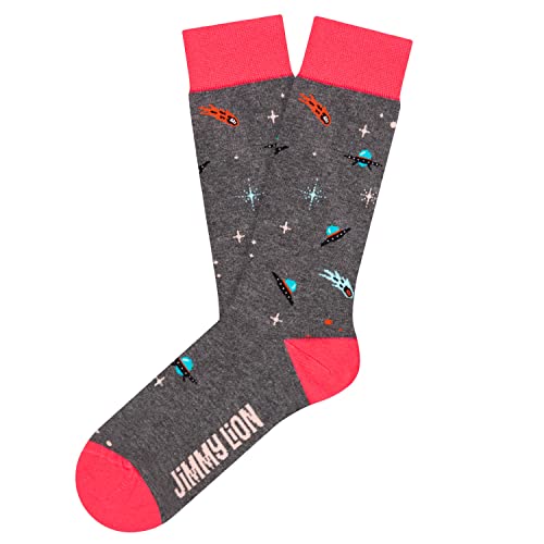 Jimmy Lion Calcetines para Hombre y Mujer Cosmic Life - Gris Talla 41-46. Edición Outlet.