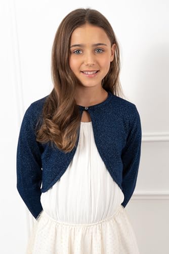 Image of BOLEROSE Girls Long Sleeve Sparkle Cardigan Childrens Kids Bolero Shrug