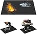 Leerweii Feuerfeste Unterlage 100 x 150 cm, Grillunterlage Faltbare Grillmatte Bodenschutz Hitzebeständig bis 1800°F Silikon-Glasfaser Grillteppich Bodenschutzmatte Grillmatte für Gasgrill