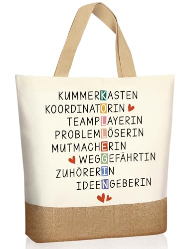 Happirra Abschiedsgeschenk Kollegen - Jutebeutel mit Lobwörter Kleine Geschenke für Kollegen Lieblingskollegin Geschenk Abschied Kollegin Jobwechsel Beste Kollegin Geschenk & Geburtstagsgeschenk