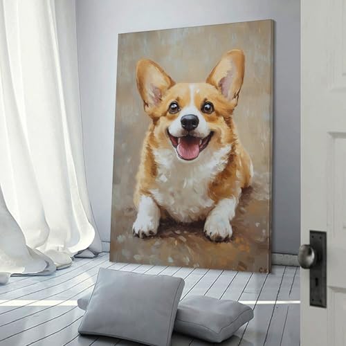 Tableau Corgi déco murale 30x45cm DHBANEIOK pour salon - 3