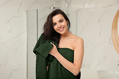 Homes Perception 4 Pack Bath Towel Set | Ultra Soft And Durable Cotton Bath Towels | 500 Gsm (Hunter Green) #TOP5