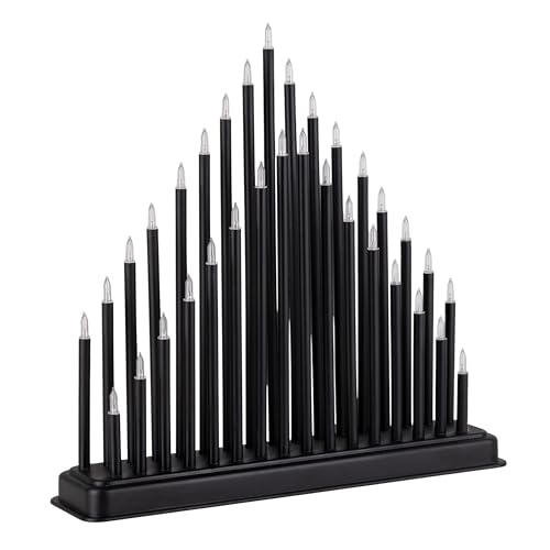 Marco Paul - Candele natalizie a forma di pipa finta, con 33 LED a luce bianca calda, decorazione natalizia per tavolo, finestra, candela ad arco