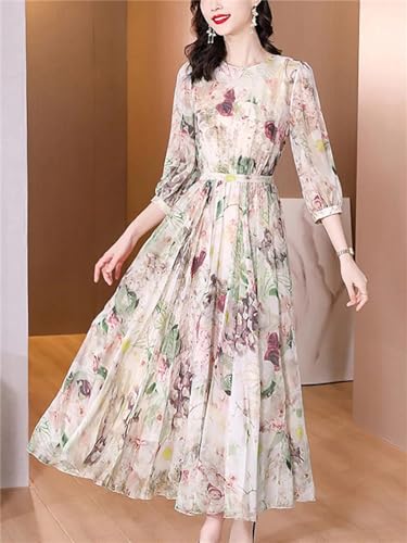Summer Floral Silk Elegant Bodycon Midi Dress Women Light Office Dress Korean Vintage Party Night Dress2