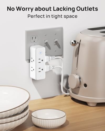 Image of TROND 360 Rotating Surge Protector Outlet 2 Pack with 6 Grounded Sockets