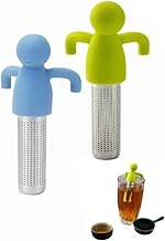 2Pcs Stainless Steel Tea Infuser for Loose Tea Leaf Filter Fine, Silicone Handle for Hanging on Cups, Reusable Tea Infuser for Loose Tea Cute Fine Mesh Tea Strainer