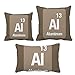 DIYthinker Al Aluminium Element chemiczny Chem poduszka zestaw poduszek do oprawy, strona startowa sofa, prezent