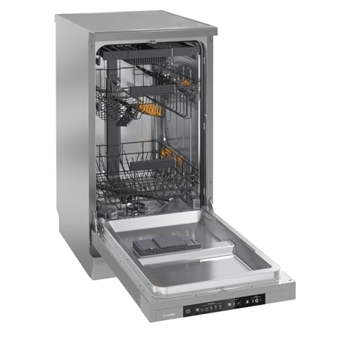 Gorenje GS 541D10 X Freistehender Geschirrspüler / SuperSilent / 11 Maßgedecke / 5 Programme / Programmanzeige / TotalDry / Silber, 45 cm breit