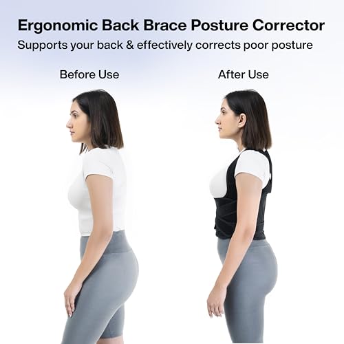 Neoprene X-Cross Posture Corrector Belt for Men & Women | Universal Size | Back Support Pain Relief Back Straightener & Shoulder Support, Posture Corrector Belt (Full)