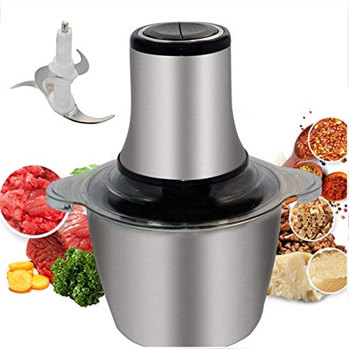 Mini Chopper, 800W elektrische Küchenmaschine Fleischwolf, 3L Edelstahl 4 Bi-Level-Klingen, für Babynahrung, Fleisch, Zwiebeln, Gemüse