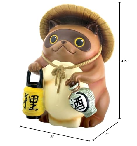 Estatua japonesa de tanuki perro mapache miniatura 2