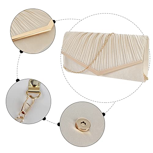Image of Queena Womens Shiny Glitter Evening Clutch Envelope Handbag Chain Purse for Wedding Party Prom Gift for Mom Wife Girlfriend