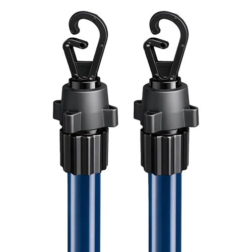 Heavy Duty Telescopic Washing Line Pole – Extendable Clothes Pole (Up to 2.4m) - Sturdy Outdoor Clothesline Support - Weather-Resistant and Adjustable Washing Line Prop - (2-Pack)