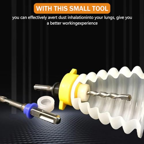Image of Serplex Hole Saw Dust Bowl for 16cm /6.2'' Drill, Flexible Drill Dust Collector Drill Bit Cover Silicone Hole Saw Attachment Universal Drill Dust Catcher Dust Collector Chips Collector for Hole Saw