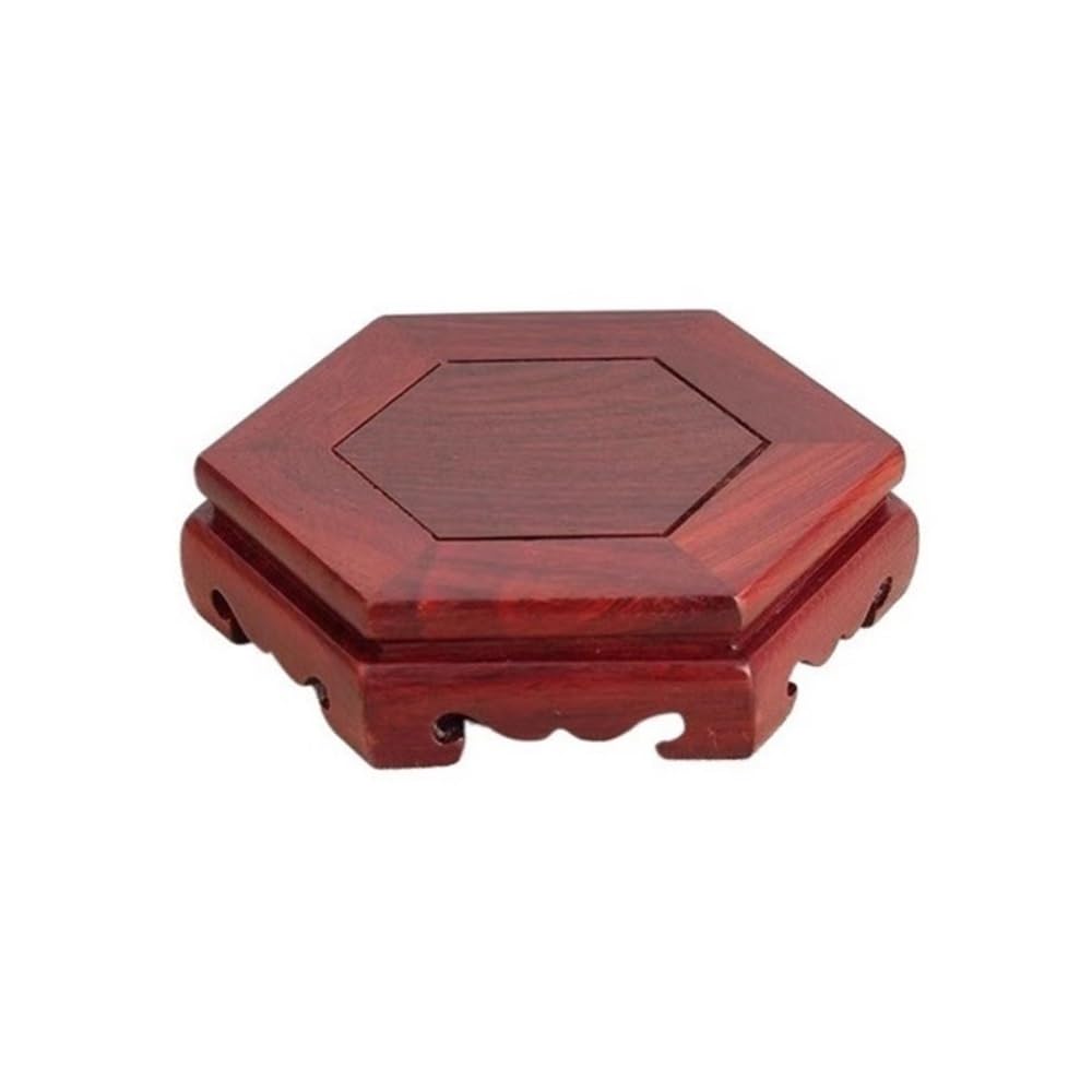 birene Vase Stand Hexagonal Stool Rosewood Bonsai Base, Display Pedestal for Flowerpot Tea Service