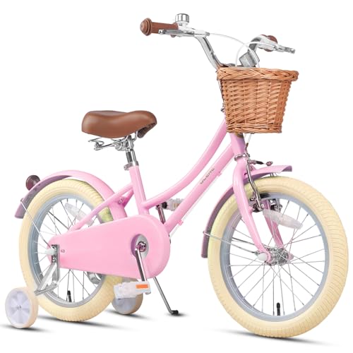 Glerc 16 Zoll Kinder Mädchen Fahrrad für 4 5 6 7 8 Jahre alt kleine...