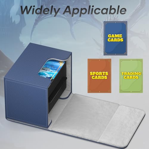 Image of Mlikero 4 Pack Card Deck Box, Commander Deck Box Holds 400+ Double-Sleeved Cards with 4 Dividers, Leather Magnetic Closure Card Box Fit for MTG, TCG (4 Colors)