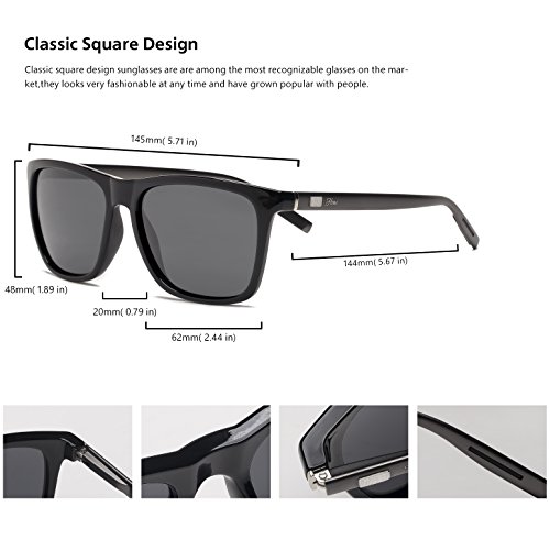 Image of Square Aluminum Magnesium Frame Polarized Sunglasses Spring Temple Sun Glasses