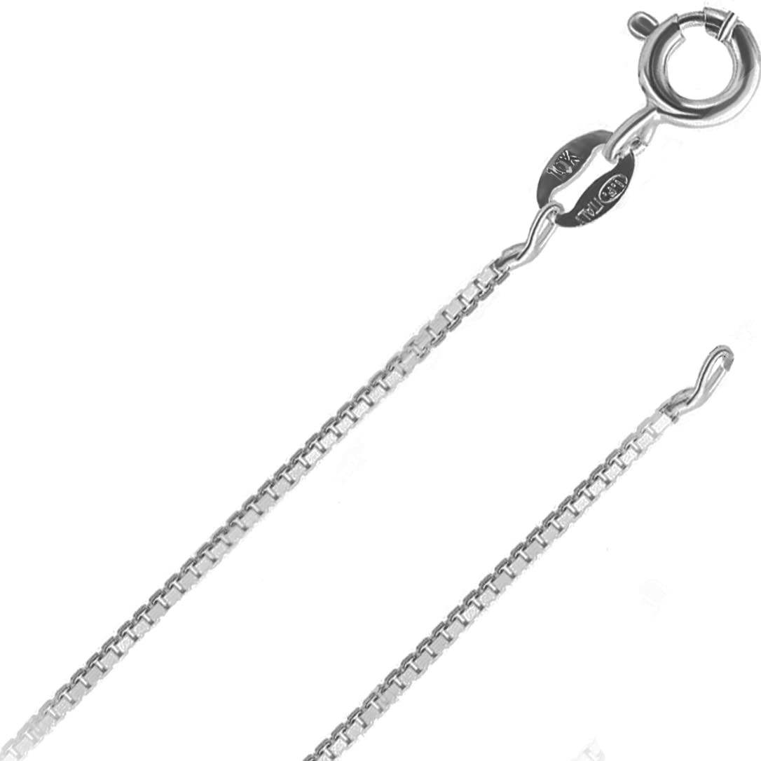 Italian Fashions14K or 10K REAL Solid Yellow or White or Rose/Pink Gold 0.5MM,0.6MM,0.7MM,0.8MM,0.9MM,1.1MM,1.2MM Italian Diamond Cut Box Link Chain Necklace MADE IN ITALY, Gold, not known