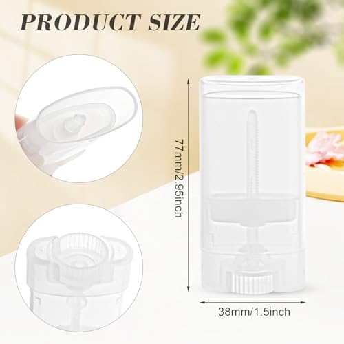 15ml/0.5oz 30 Pack Empty Lip Balm Tubes Plastic Deodorant Containers Travel Refillable Deodorant Tubes Lipstick Tube For DIY Lip Balm Deodorant2