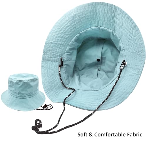 Image of woogwin Waterproof Bucket Rain Hat with Chin Strap Quick Dry Packable Boonie Sun Hat Safari Hat UV Protection