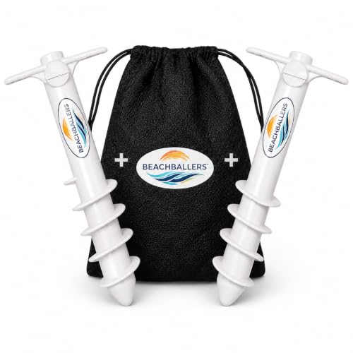Beach Umbrella Sand Anchor Heavy Duty Rustproof Reinforced Plastic Umbrella Holder for Sand Stable Hold Wind Resistant Easy Twist Install Fits Poles up to 1.5 Inches 2 Pack with Carry Bag