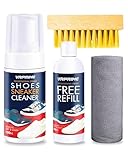 VR PRIME Shoe Sneaker Cleaning Kit | Suitable for Nubuck, Canvas, Knit, Trainers & Sports Shoes | With Brush, Microfibre cloth & Refill Bottle