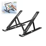 test tablette refroidissement pc portable 【ABS ET SILICONE ANTIDERAPANT】：Support ordinateur fabriqué en matériau ABS robuste avec coussinets en silicone antidérapants pour une meilleure stabilité et une protection contre les rayures. La structure à double triangle améliore la résistance et le maintien. Le support portable est durable, léger et facile à nettoyer pour une utilisation quotidienne.