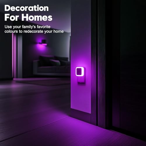 Image of Sujeet Night Light, Night Lights Plug into Wall 4-Pack, Pink Plug in Night Light, Dusk to Dawn Night Lamp Led Night Lights for Bedroom, Bathroom, Hallway
