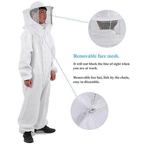 MAGT Imkeranzug Imkeranzug XXL New Professional Imkerschutzausrüstung Bienenhaltung Ganzkörper Imkeranzug Hut XXL – Bild 5