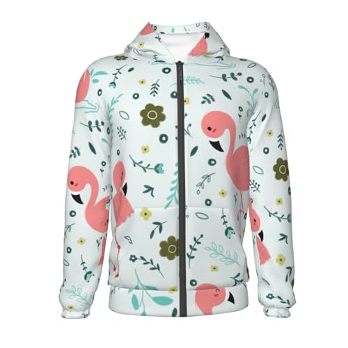 Cute Flamingo Kid Hoodies Boys Zip Up Sweatshirts Girls Pullover with Pocket2