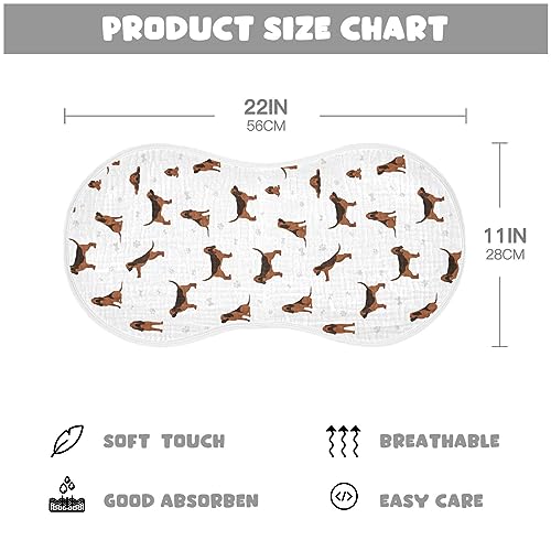 Image of Muslin Baby Burp Cloths, Dogs Bloodhound Muslin Washcloths Baby Rags Comfy Soft Absorbent in for Newborn Boys and Girls 2 Piece 22 x 11 Inch