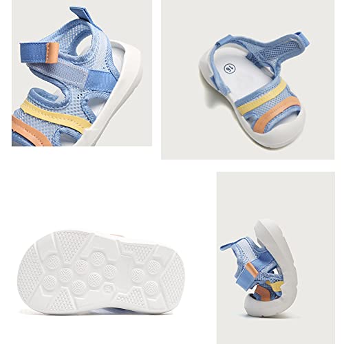 Oaisnit Baby Boys Girls Sports Sandals Lightweight Anti-Slip Rubber Sole Beach Aquatic Water Shoes Summer Toddler First Walking Shoe(G-Blue, 5.5 Toddler) #TOP5